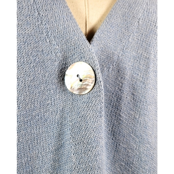 J. Jill Cardigan Sweater Single Button Size S Blue Stretch Long Sleeve Casual - Picture 2 of 11